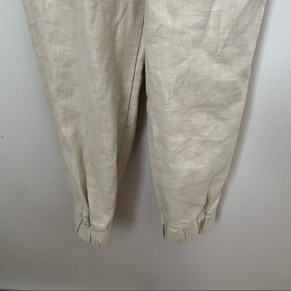 Blank NYC Pants Away From Here Cream Linen Paperbag Joggers Casual Leisure Trend - Picture 4 of 10